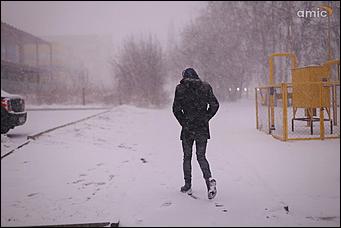 3 апреля 2018 г., Барнаул. Екатерина Смолихина   Барнаул, апрель, снегопад