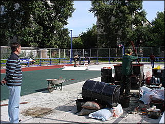 22 августа 2008 г., Барнаул   «Газпром-детям»: в Барнауле строят современную спортплощадку